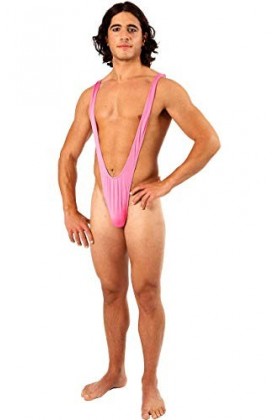 ORION COSTUMES Déguisement Adulte Costume Homme Mankini Rose Lumineux Maillot de Bain