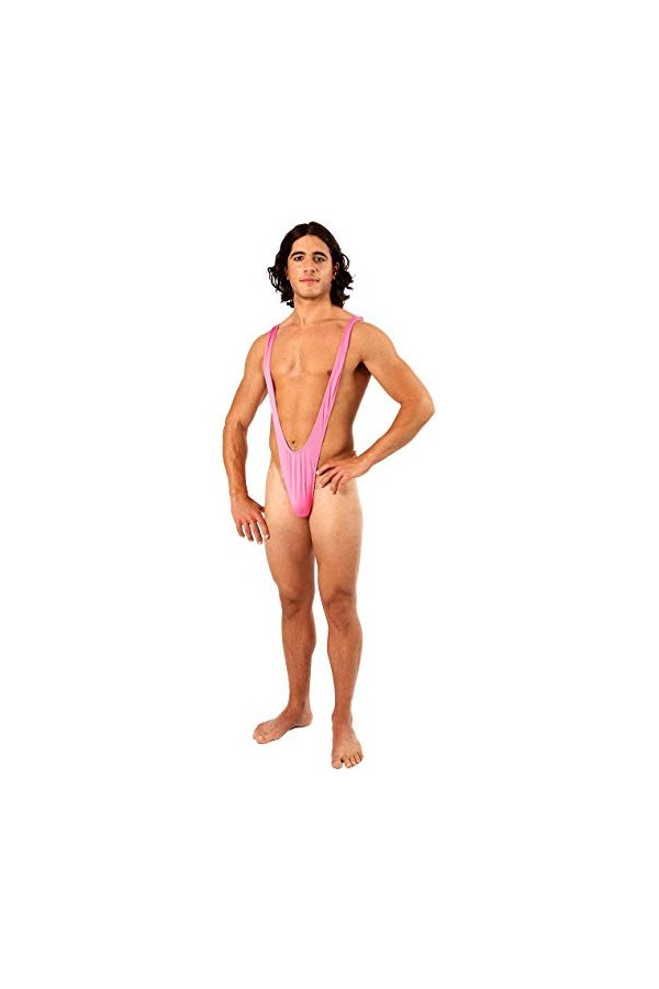 ORION COSTUMES Déguisement Adulte Costume Homme Mankini Rose Lumineux Maillot de Bain