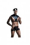 YUHENG Homme Mode Sexy Sous-vêtements Police Costume Costume Lingerie Lingerie Noir Taille L