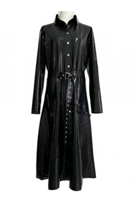 AZRLZP Vêtements en Latex Naturel, Robes pour Femmes, Jupes pour Femmes, Manteaux Coupe-Vent, Slim, Manches Longues avec Cein