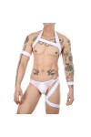 WEITING Bretelles pour Hommes Une Sangle de Jambe Body One Piece Brassard Bracelet Sangle de Poitrine String Club Party Costu