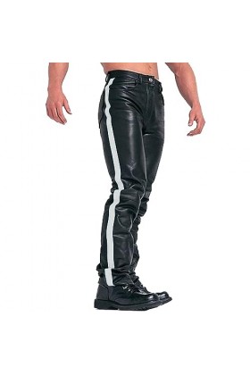 DCIUSTFHE Hommes Sexy Cuir PU Décontracté Pantalon Taille Moyenne Chaud Epaissi Poche Pantalon en Cuir Boîte De Nuit Barres D