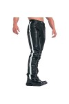DCIUSTFHE Hommes Sexy Cuir PU Décontracté Pantalon Taille Moyenne Chaud Epaissi Poche Pantalon en Cuir Boîte De Nuit Barres D