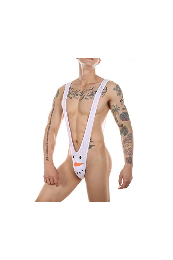 UIWFJEH Culotte Sissy Hommes De Noël Sexy Body Sac À Dos Une Pièce sous-Vêtements Vacances Nouvel an Rave Party Costume Body,