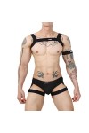CHUNNUAN Costume de Lingerie Sexy pour Hommes Vêtements de Nuit Discothèque Costume de Scène Épaule Poitrine Harnais Ceinture