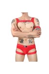 CHUNNUAN Costume de Lingerie Sexy pour Hommes Vêtements de Nuit Discothèque Costume de Scène Épaule Poitrine Harnais Ceinture