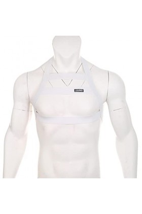 CHOUBAGUAI Lingerie Harnais pour homme avec bretelles pour homme Costume sexy Dos nu Vêtements - Blanc, Taille unique
