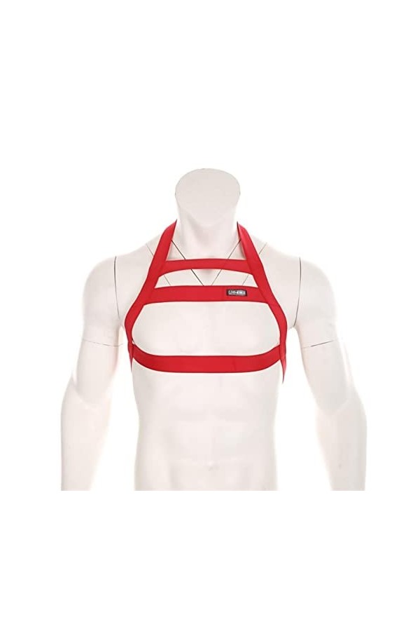 CHOUBAGUAI Lingerie Harnais pour homme avec bretelles pour homme Costume sexy Dos nu Vêtements - Blanc, Taille unique