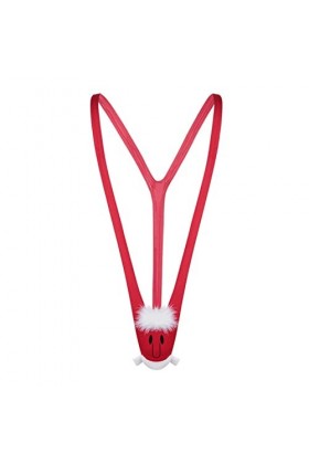 String mankini une pièce pour homme avec motif de Noël - Sous-vêtements fantaisie - Sous-vêtements creux - Rouge - Taille uni