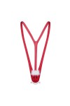 String mankini une pièce pour homme avec motif de Noël - Sous-vêtements fantaisie - Sous-vêtements creux - Rouge - Taille uni