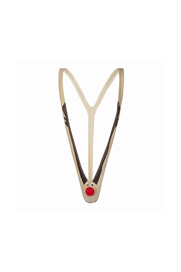 String mankini une pièce pour homme avec motif de Noël - Sous-vêtements fantaisie - Sous-vêtements creux - Rouge - Taille uni