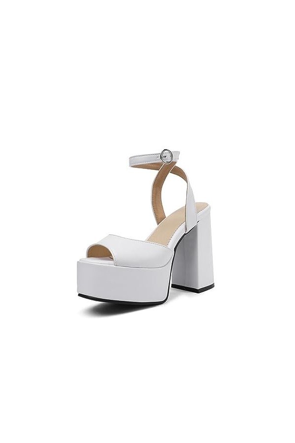 11.5CM / 4.52IN Talons Hauts pour Femmes Semelle épaisse Boucle de Bouche Peu Profonde Mode Casual Daily Walking Catwalk Modè