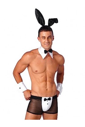 dPois Homme Boxer sous-Vêtement Sexy Lingerie Sissy String Serveur Tuxedo Déguisement Gentleman Costume Bowtie Short & Bracel