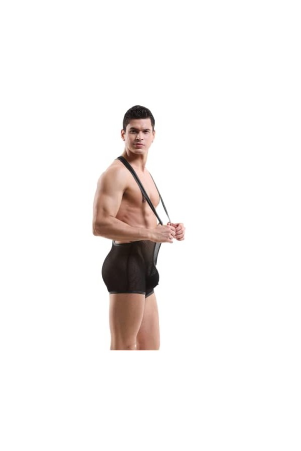 OLIns Homme Bodysuit Debardeur Combinaison Body String Penis Bulge Pouch Sexy Tempt Bar Pour Color:Black,Size:XL 