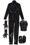 RAHBI Homme Décolleté Entrée Latex Catsuit Épaule Cuir Complet Corps Hommes Sexy Latex Serré Fermeture Éclair Combinaison Cao