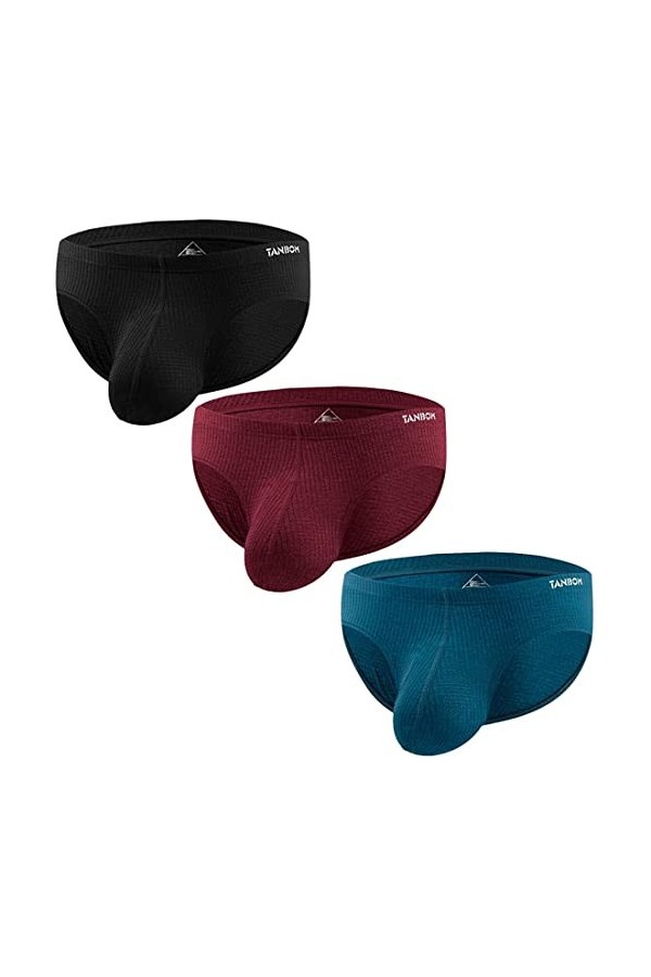 ZUOLAIYIN Sous-vêtements sexy pour homme - En soie glacée - Taille basse, Lot de 2 - Noir/vert, XL