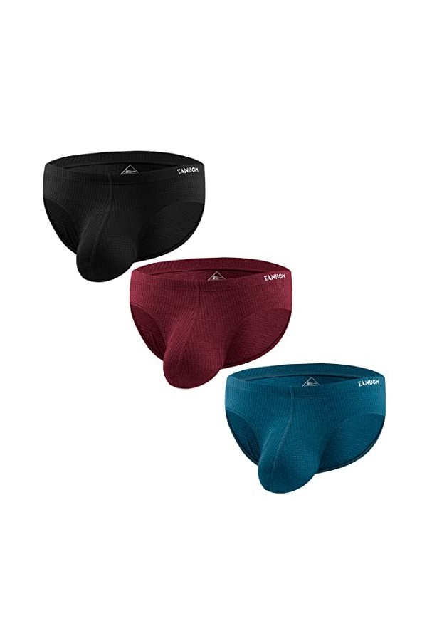 ZUOLAIYIN Sous-vêtements sexy pour homme - En soie glacée - Taille basse, Lot de 2 - Noir/vert, XL