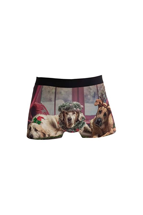 hengpai Boxer pour homme avec imprimé de chevaux - Sous-vêtement doux - Taille courte - vert - X-Large