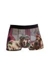 hengpai Boxer pour homme avec imprimé de chevaux - Sous-vêtement doux - Taille courte - vert - X-Large