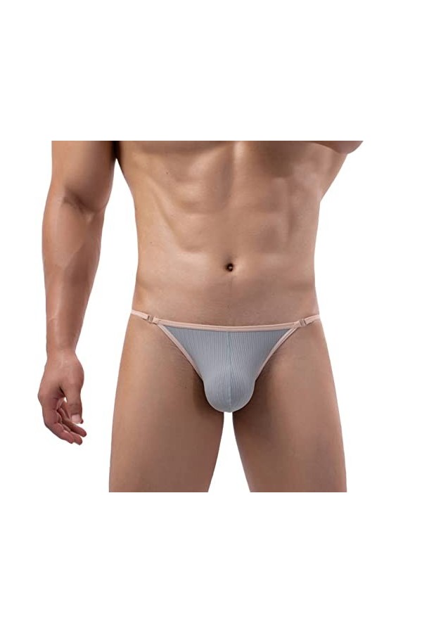 Faringoto Culotte pour homme - Slip latéral amovible - Culotte de bikini pour homme - Confortable et sexy, rose, XL