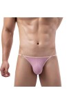 Faringoto Culotte pour homme - Slip latéral amovible - Culotte de bikini pour homme - Confortable et sexy, rose, XL