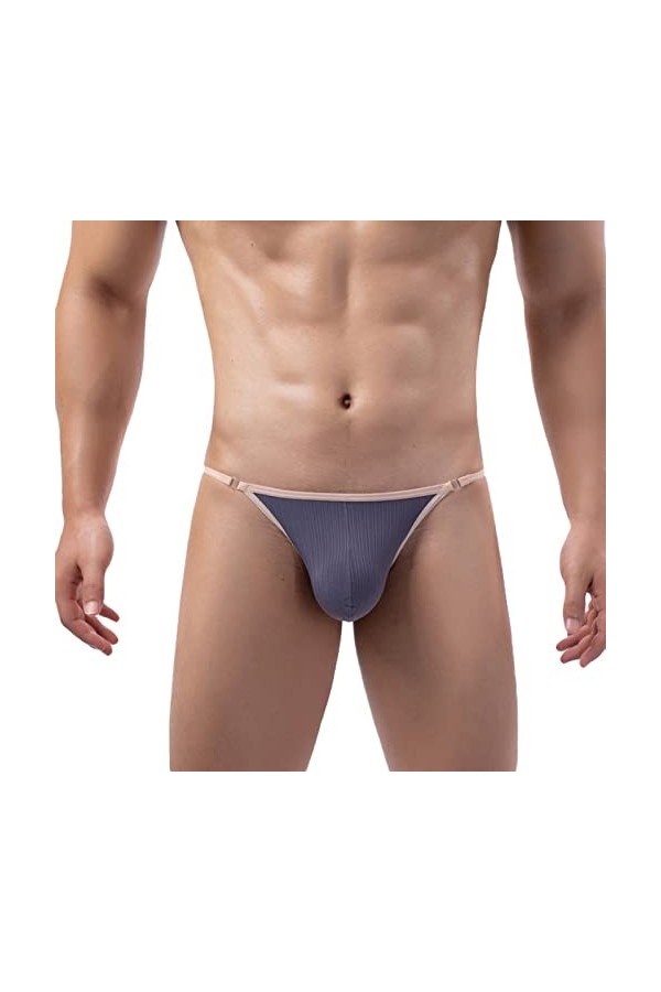 Faringoto Culotte pour homme - Slip latéral amovible - Culotte de bikini pour homme - Confortable et sexy, rose, XL