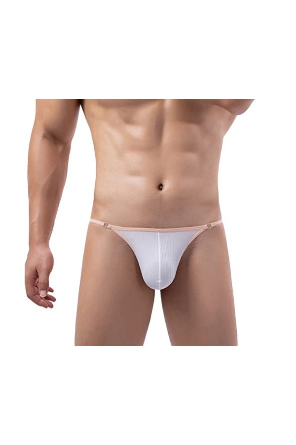 Faringoto Culotte pour homme - Slip latéral amovible - Culotte de bikini pour homme - Confortable et sexy, rose, XL