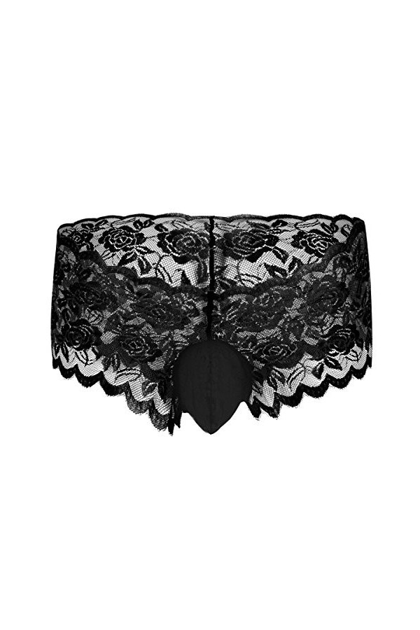 Hommes Sexy Lingerie Dentelle G-String Sissy sous-vêtement Tanga Thongs Bikini Slip avec Jarretière Briefs Boxers Culottes Re