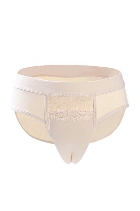 BaronHong Men Cacher Panty Culotte Shaping Slip pour Travesti Crossdresser Noir, M 