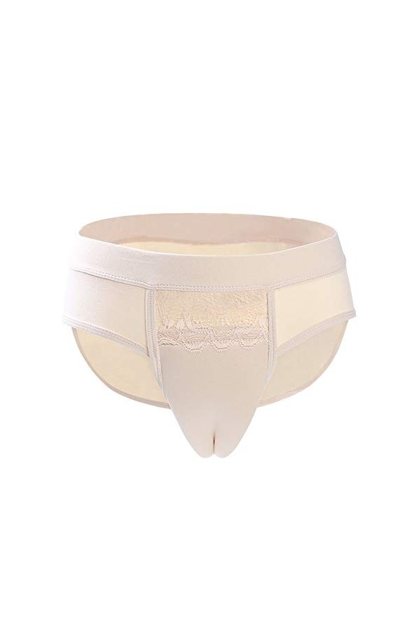 BaronHong Men Cacher Panty Culotte Shaping Slip pour Travesti Crossdresser Noir, M 