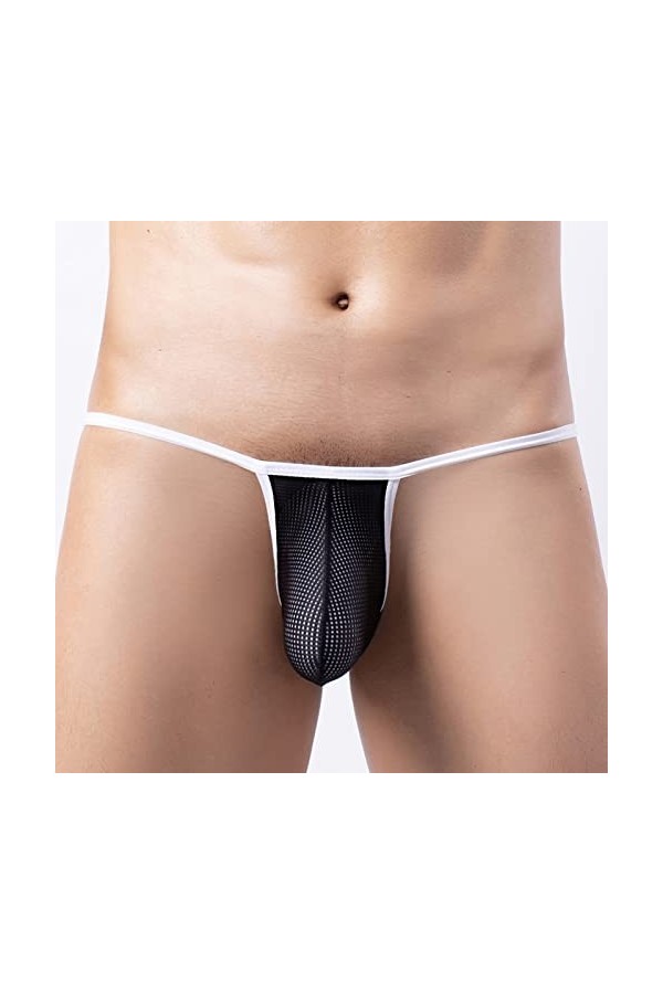 Sous-vêtements sexy pour homme - Sous-vêtements sexy - Mini slip G String pour homme - Bikini en maille transparente - Poche 