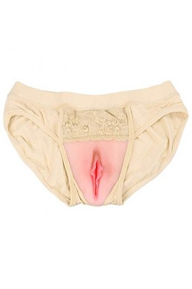 Whlucky Travesti Culottes en Silicone Cacher Gaff Fausse vulve Caleçons pour Cosplay transgenres Drag Queen,Beige,s