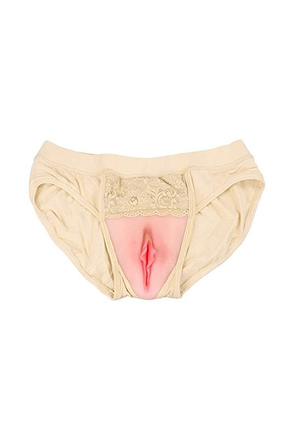 Whlucky Travesti Culottes en Silicone Cacher Gaff Fausse vulve Caleçons pour Cosplay transgenres Drag Queen,Beige,s