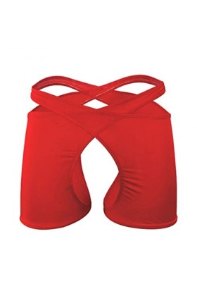 Czizitong Hommes Sexy Respirant Mesh Boxer Slips Trunks Underwear Rouge 