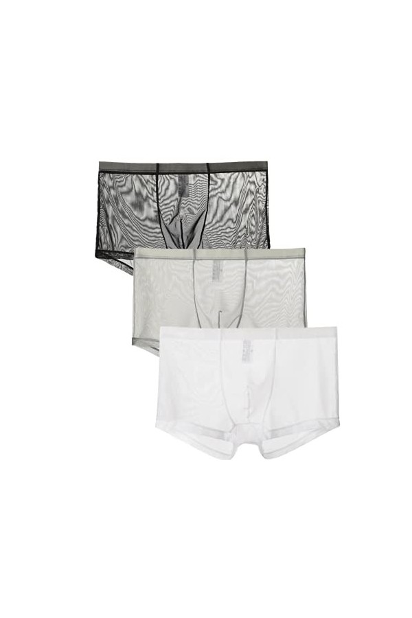 lclvld Boxer Sexy pour Hommes Pantalons Transparents Transparents sous-v괥ments Lingerie Sexy sous-v괥ments Transparents,3pcs-g