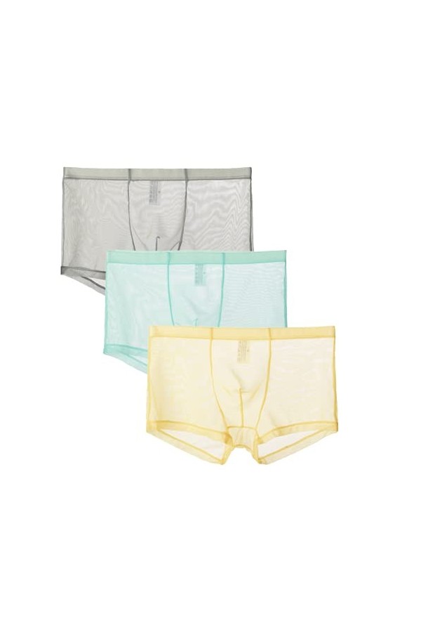 lclvld Boxer Sexy pour Hommes Pantalons Transparents Transparents sous-v괥ments Lingerie Sexy sous-v괥ments Transparents,3pcs-g