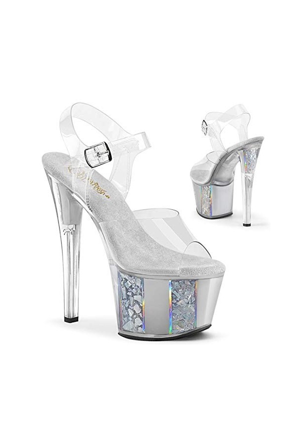 Pleaser SKY-308MG Clr/Slv UK 10 EU 43