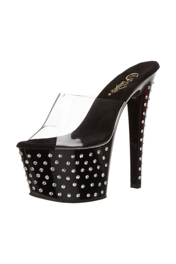 Pleaser Stardust-701, Plateau. Femme, Noir CLR/Blk , 40 EU