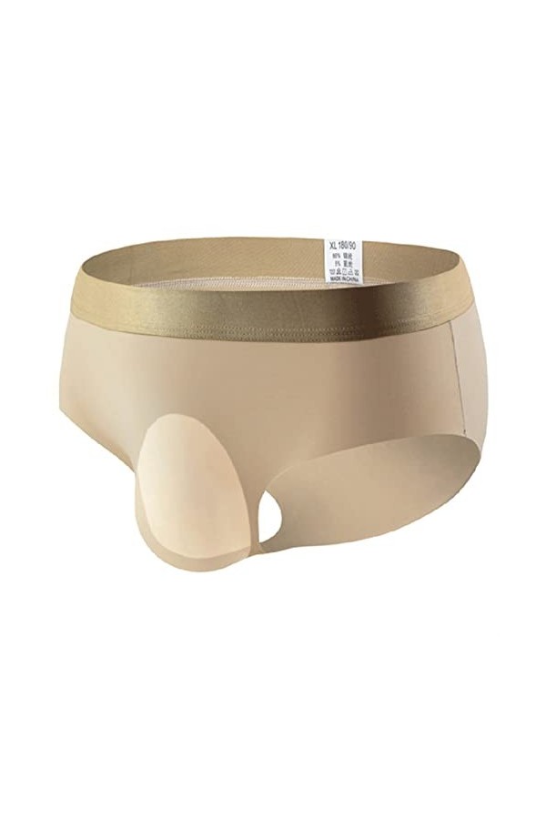 FREVA sous-vêtements Boxers Caleçons Slips Strings Sexyr Briefs Ice Silk U Convex Terre ElasticMiddle Couleur Solide sans Cou