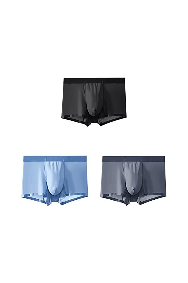 NAZARR Summer Men Ice Silk Underwear Boxer Brief Color : 3PCS E, Size : 3PCS_70-80KG 