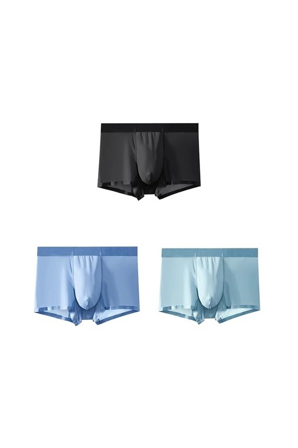 NAZARR Summer Men Ice Silk Underwear Boxer Brief Color : 3PCS E, Size : 3PCS_70-80KG 