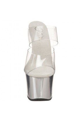 Pleaser SKY-302 CLR/SLV Chrome UK 10 EU 43 