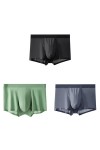 NAZARR Summer Men Ice Silk Underwear Boxer Brief Color : 3PCS E, Size : 3PCS_70-80KG 