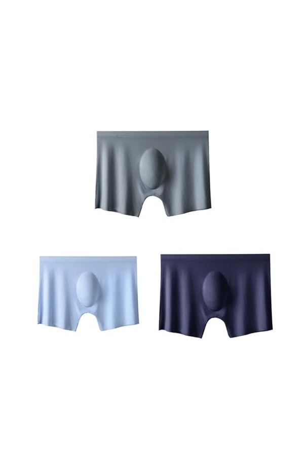 NAZARR 3pcs Men dété Men de Glace en Soie sans Couture sans vêtements Sexy Boxers Shorts mâles Ultra-Minces Respirant Boxer 