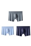 NAZARR 3pcs Men dété Men de Glace en Soie sans Couture sans vêtements Sexy Boxers Shorts mâles Ultra-Minces Respirant Boxer 