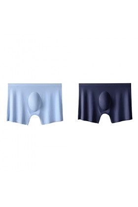 NAZARR 2pcs Hommes Culotte Hommes Glace en Soie en Soie sous-vêtements sans Couleurs de Couleur unire à Ultra-Mince for Les c