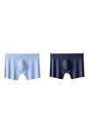 NAZARR 2pcs Hommes Culotte Hommes Glace en Soie en Soie sous-vêtements sans Couleurs de Couleur unire à Ultra-Mince for Les c
