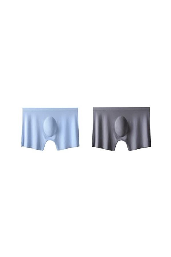 NAZARR 2pcs Hommes Culotte Hommes Glace en Soie en Soie sous-vêtements sans Couleurs de Couleur unire à Ultra-Mince for Les c