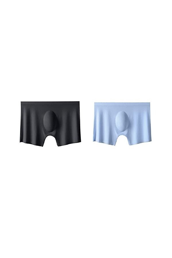 NAZARR 2pcs Hommes Culotte Hommes Glace en Soie en Soie sous-vêtements sans Couleurs de Couleur unire à Ultra-Mince for Les c