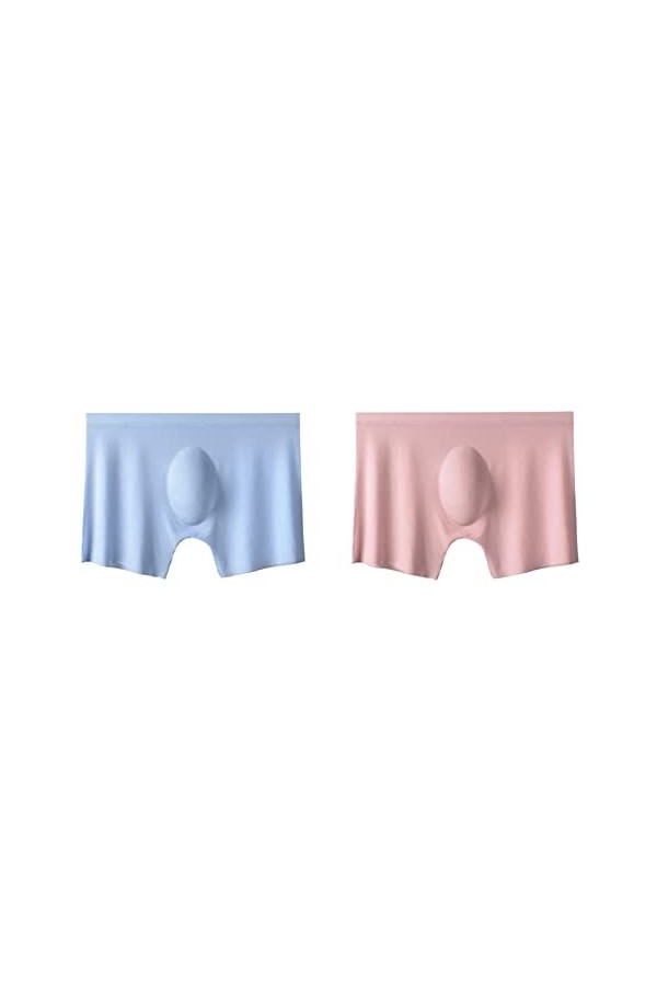 NAZARR 2pcs Hommes Culotte Hommes Glace en Soie en Soie sous-vêtements sans Couleurs de Couleur unire à Ultra-Mince for Les c